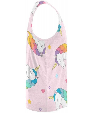 Men's Muscle Gym Workout Training Sleeveless Tank Top Magic Unicorns - Multi10 - CE19DW7AQK8 $45.55 Undershirts