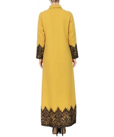 Womens Gown Islamic Solid Middle East Ethnic Style Lace Trim Kaftan - As1 - CH19DCXU3Q6 $52.49 Nightgowns & Sleepshirts