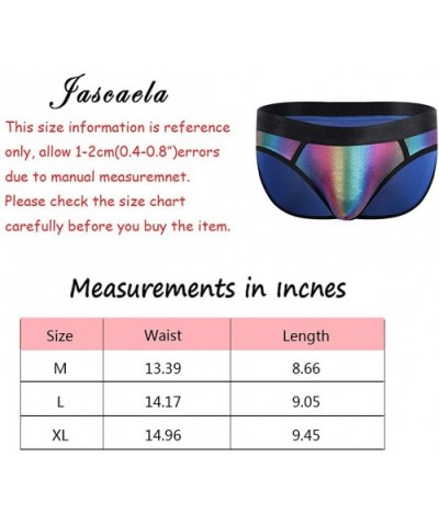 Men's Colorful Reflective Rainbow Breathable Comfort Stretch Nylon Boxer Brief Low Rise Underwear for Show - Colorful - CA192...