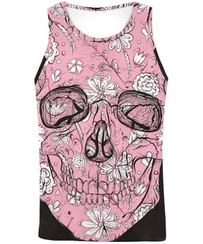 Men's Muscle Gym Workout Training Sleeveless Tank Top Pink Flamingo - Multi8 - CQ19DLOCEO5 $45.17 Undershirts