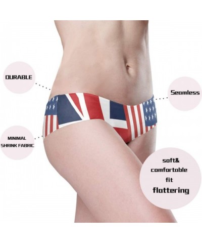 Women's Seamless Underwear- Danish Flag Sexy Ladies Bikini Panties Low Rise Brief - American Flag & British - C918ADKRKEA $18...