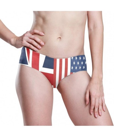 Women's Seamless Underwear- Danish Flag Sexy Ladies Bikini Panties Low Rise Brief - American Flag & British - C918ADKRKEA $18...