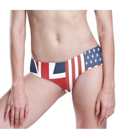 Women's Seamless Underwear- Danish Flag Sexy Ladies Bikini Panties Low Rise Brief - American Flag & British - C918ADKRKEA $18...