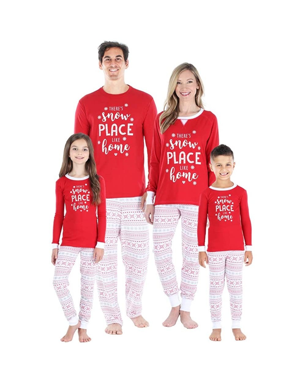 Holiday Family Matching Pajama PJ Sets- Bear- Deer- Snowflakes - Red Fairisle-kids - C3196I9NTXR $30.55 Sleep Sets