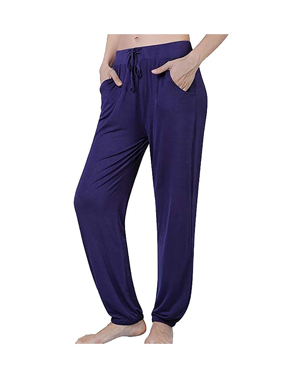 Casual Mosquito Pants Pajama- Women Cotton Stretch Knit Lounge Pants Bottoms Sleepants - Navy - CJ18S3MNURS $24.21 Bottoms