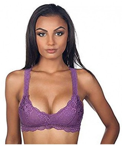 Anemone Lace Halter Top Bralette 3914BR - Denim - CZ1295L4VEH $29.16 Bras