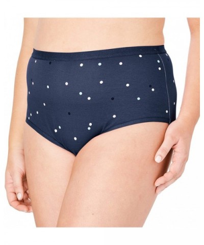 Women's Plus Size 3-Pack Stretch Cotton Full-Cut Brief Underwear - Crystal Sea Assorted (0064) - CY189YMX53S $20.52 Panties