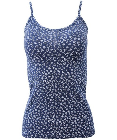 Premium Quality Cotton Women's Print Camisole. Proudly Made in Italy. - Bleu - CF18U0KYUUS $30.46 Camisoles & Tanks