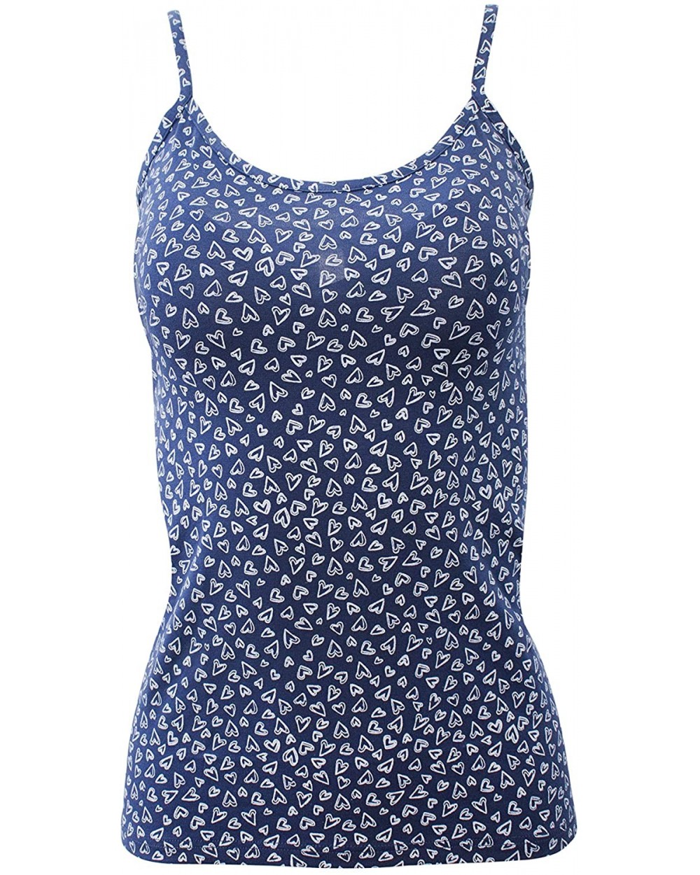 Premium Quality Cotton Women's Print Camisole. Proudly Made in Italy. - Bleu - CF18U0KYUUS $30.46 Camisoles & Tanks