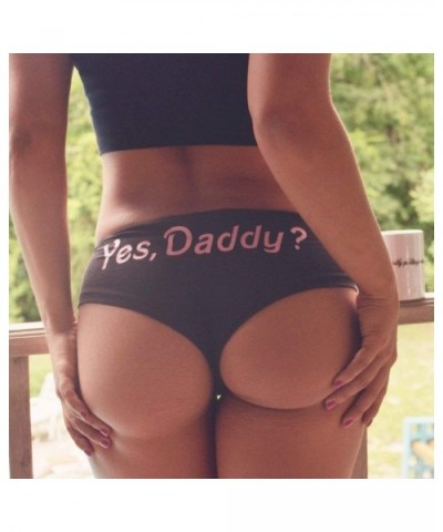 Women Sexy Lingerie G String Briefs Underwear Panties T Thongs Knickers Yes Daddy Letter Printing - 3 - CI18ALE7TAR $42.69 Pa...