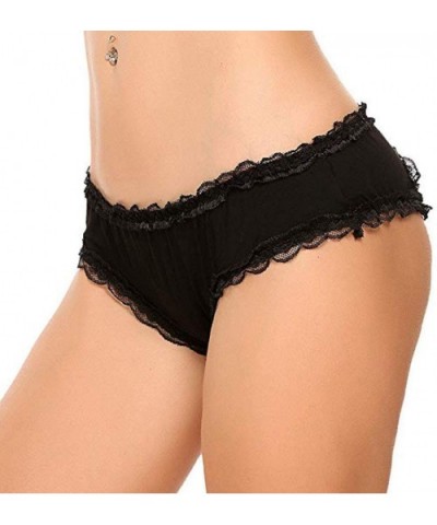 Women Sexy Lace Lingerie G-String Briefs Underwear Panties Bow T-String Thongs(Black-XX-Large) - Black - CS192AYG7HD $17.47 G...