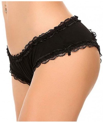 Women Sexy Lace Lingerie G-String Briefs Underwear Panties Bow T-String Thongs(Black-XX-Large) - Black - CS192AYG7HD $17.47 G...