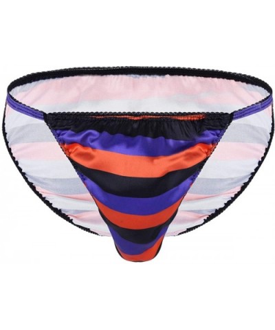 Men's Sissy Glossy Satin Ruffled Panties Low Rise String Bikini Briefs Underwear - Colorful - CQ18HZL6DSY $21.94 G-Strings & ...