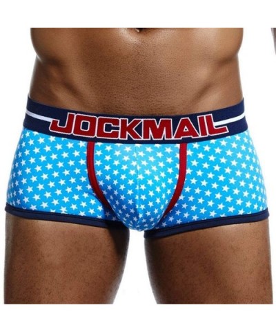 Cotton Men Underwear Boxers Sexy Male Underpants Men Boxer Shorts - Blue - CF18R7T63OE $13.94 Boxers