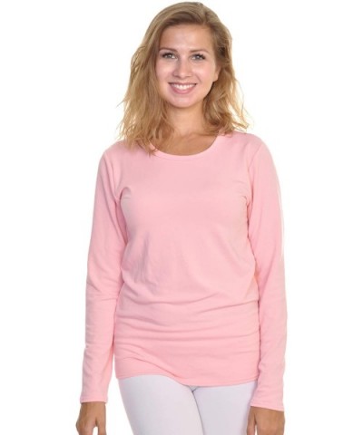 Women's Fleece Lined Long Sleeve Thermal Top - 3-pack Light Pastel Color - CT18K5YWWAA $32.11 Thermal Underwear