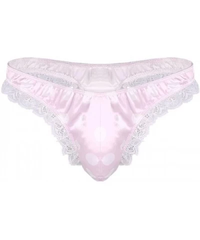 Mens Stain Ruffle Frilly Crossdress Bikini Briefs Sissy Pouch Polka Dots G-String Thongs Underwear - Pink - CL19DC7X5QL $20.9...