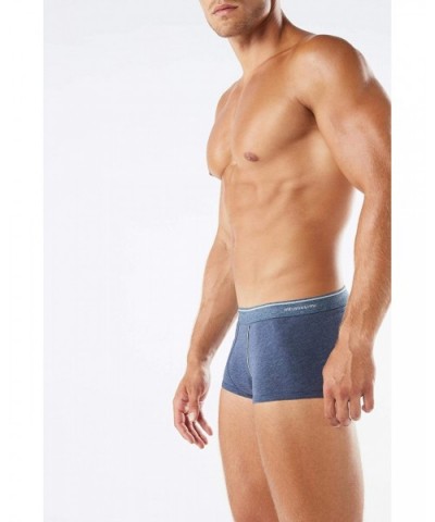 Mens Supima Cotton Boxers - Blue - 081i - Denim Blue Blend/Light Grey Blend - CB18NKU3DIT $49.19 Boxers