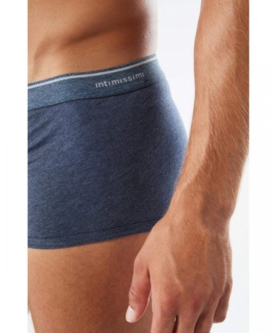 Mens Supima Cotton Boxers - Blue - 081i - Denim Blue Blend/Light Grey Blend - CB18NKU3DIT $49.19 Boxers