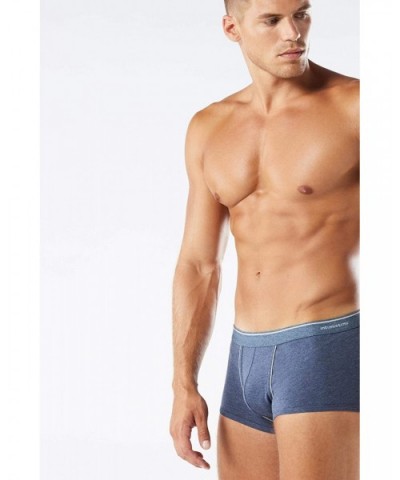 Mens Supima Cotton Boxers - Blue - 081i - Denim Blue Blend/Light Grey Blend - CB18NKU3DIT $49.19 Boxers