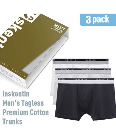 Men's 3 Pack Low Rise Cotton Trunks Slim Fit Contour Pouch Sexy Underwear - F8030 Multi-color - C518R3OMGN0 $41.49 Trunks