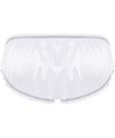 Men's Sissy Pouch Panties Sexy Mooning Bikini Briefs Satin Ruffled Girlie Underwear - White - C518EGHAM73 $23.25 Briefs