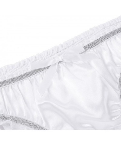 Men's Sissy Pouch Panties Sexy Mooning Bikini Briefs Satin Ruffled Girlie Underwear - White - C518EGHAM73 $23.25 Briefs