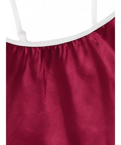 Women's Sleepwear Satin Cami Set with Shorts Pajama Set Lingerie Nightwear - Burgundy - C6194GNAEH3 $20.27 Sets