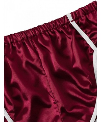 Women's Sleepwear Satin Cami Set with Shorts Pajama Set Lingerie Nightwear - Burgundy - C6194GNAEH3 $20.27 Sets