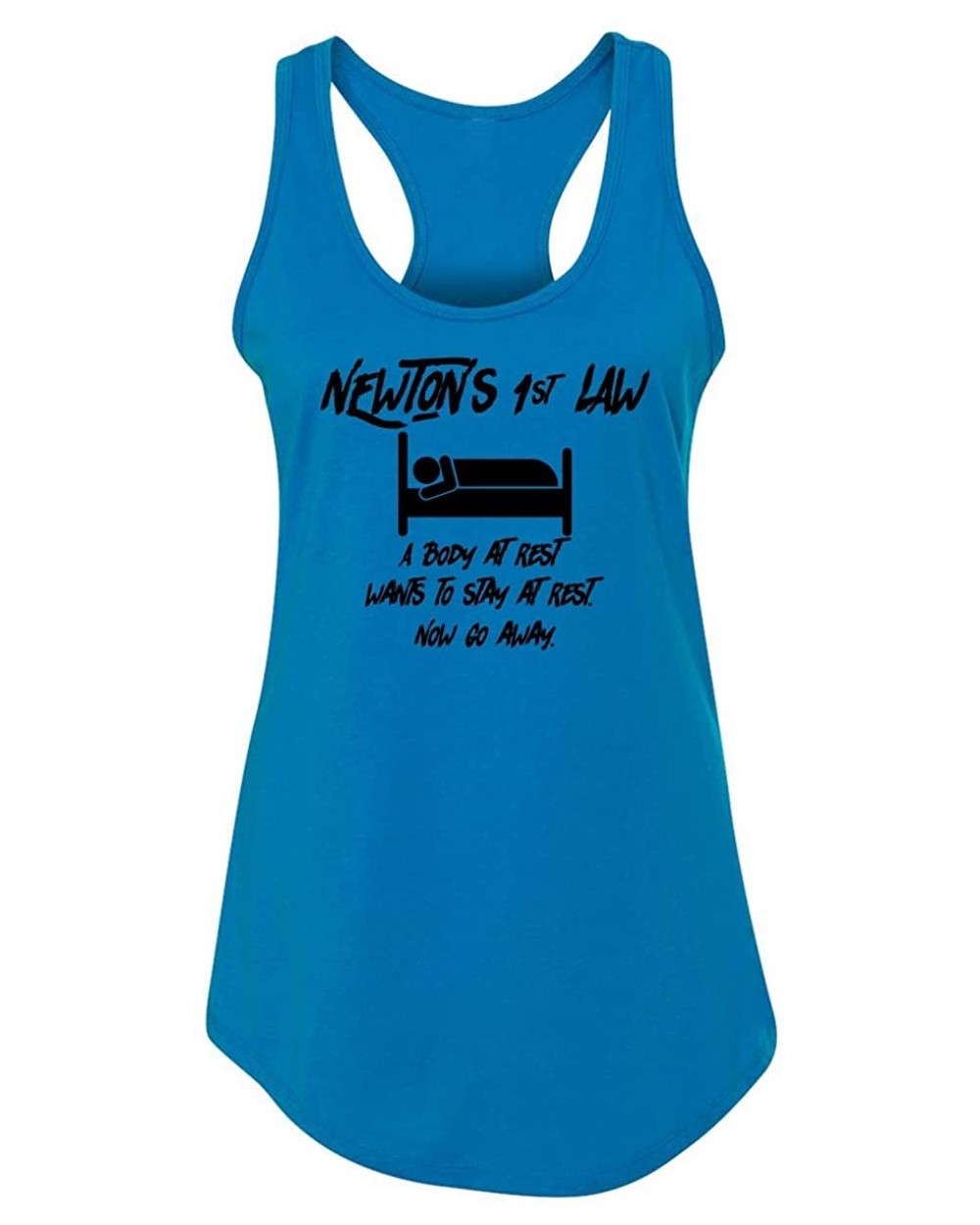 Ladies Newtons First Law Sleep Racerback - Turquoise - CP18Y0WMZM5 $19.16 Tops