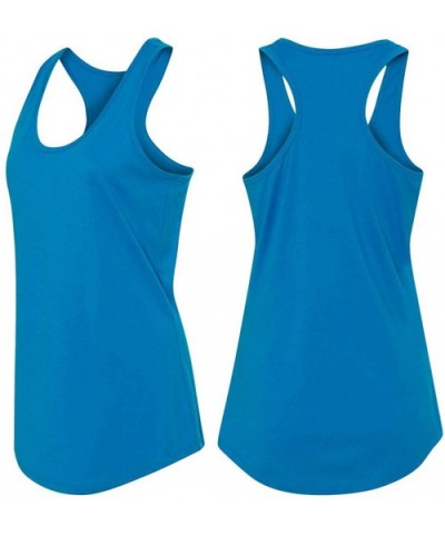 Ladies Newtons First Law Sleep Racerback - Turquoise - CP18Y0WMZM5 $19.16 Tops