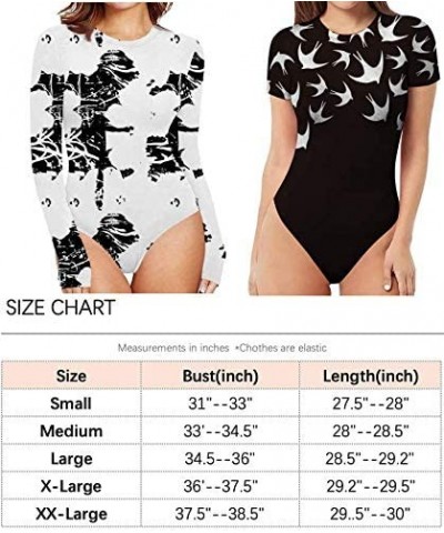 Women's Pattern Style Long Sleeve Tops Basic Round Collar Jumpsuits Bodysuit - Camo - CM198CAH49Y $35.99 Shapewear