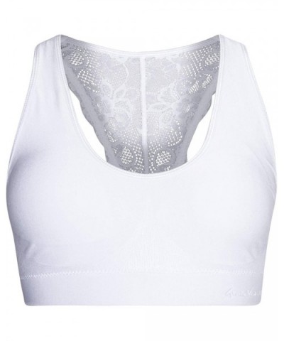 Womens Bra Seamless Lace Racerback Wire Free 2 Pack Bras for Women - White/Black - CN18YTMWGZN $15.80 Bras