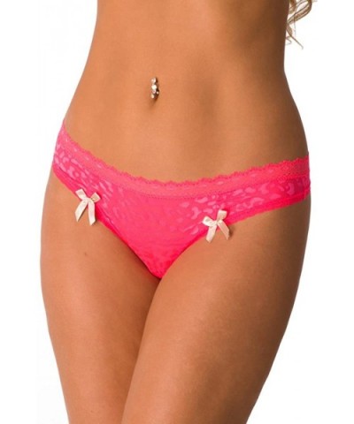 Sexy Animal Royalty Thong for Women P123438 - Neon Coral - CG12I8IIVYJ $14.35 Panties