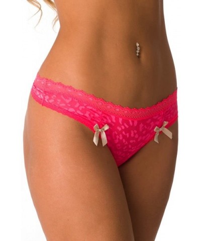 Sexy Animal Royalty Thong for Women P123438 - Neon Coral - CG12I8IIVYJ $14.35 Panties