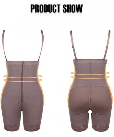 Women High Waist Body Shaper Butt Lifter Firm Control Shapewear Boyshorts - Cocoa Zipper - CO1930X620W $46.44 Shapewear