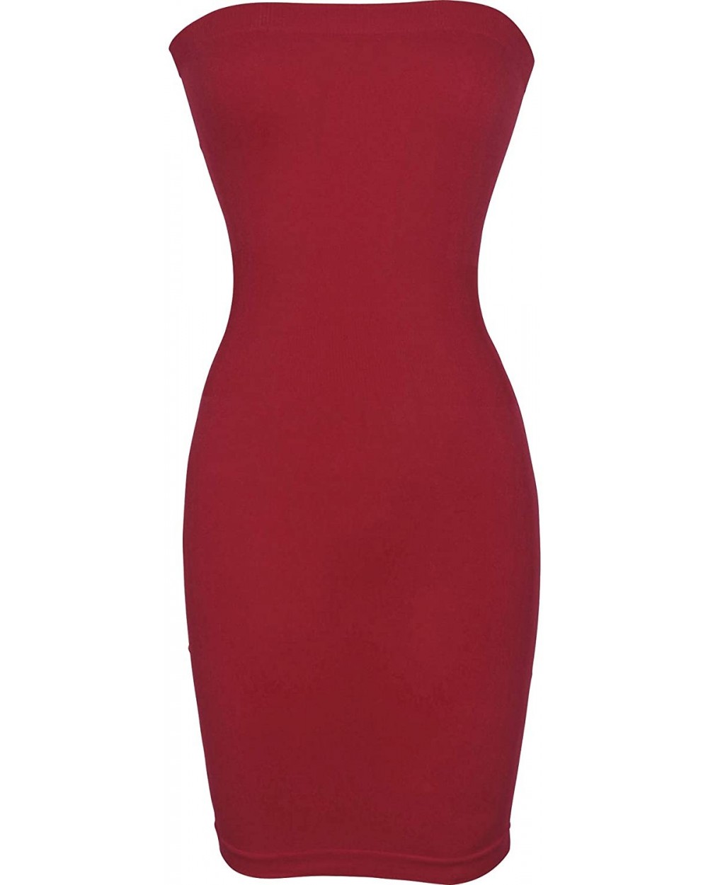 Seamless Smoother Tube Slip Dress - Burgundy - C418I4O5SA5 $16.41 Shapewear