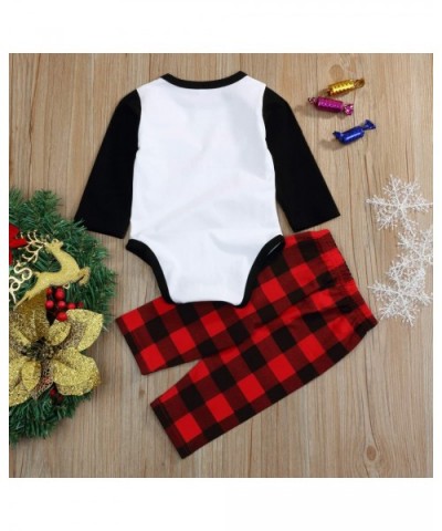 Family Matching 2 PCS Santa Claus Print Christmas Pajamas Sets Merry Christmas Classic Plaid Xmas Pajama Set Infants' - CG18L...