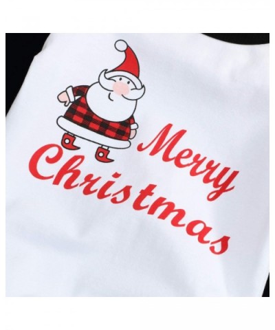 Family Matching 2 PCS Santa Claus Print Christmas Pajamas Sets Merry Christmas Classic Plaid Xmas Pajama Set Infants' - CG18L...