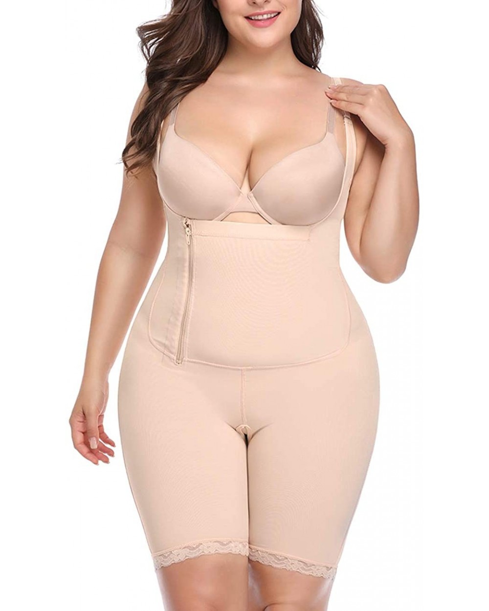 Womens Slimming Bodysuit Tummy Control Seamless Shapewear Full Body Shaper Corset - Beige 1 - CD18OU7HQL0 $52.90 Shapewear