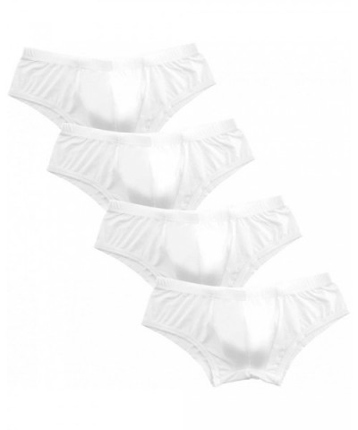 Men Briefs Ice Silk Low Rise Bikini Briefs and Breathable Underwear D8031 - 4-pack White - C818AUINLHM $34.66 Briefs