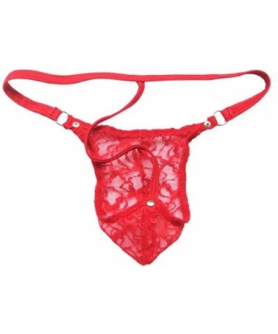 Men's Transparent Thong Underwear Low Rise See Through Mesh Thong Soft Brief G-String Underpant - 2-red - CE1920SX7T7 $11.99 ...