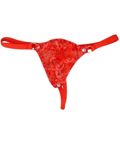 Men's Transparent Thong Underwear Low Rise See Through Mesh Thong Soft Brief G-String Underpant - 2-red - CE1920SX7T7 $11.99 ...