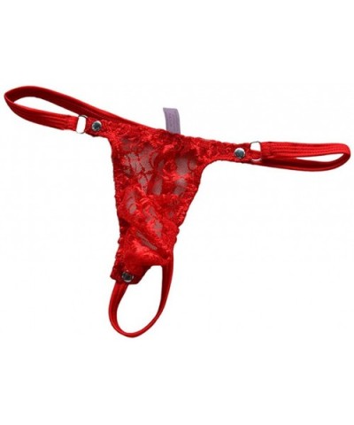 Men's Transparent Thong Underwear Low Rise See Through Mesh Thong Soft Brief G-String Underpant - 2-red - CE1920SX7T7 $11.99 ...