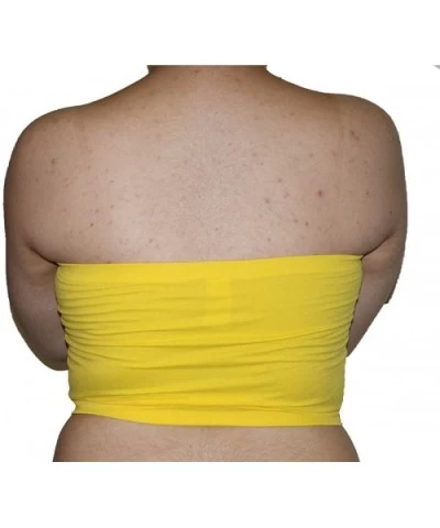 Plus Size Bandeau Tube Bra - Seamless! Many Colors! FITS 1X-2X-3X - Yellow - CD11ZL5EY99 $14.01 Bras