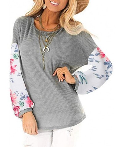 Womens Leopard Shirt Long Sleeve Tops Round Neck Sweatshirts Casual Tunic Blouse - B-gray - C418XQL0IA4 $34.56 Thermal Underwear