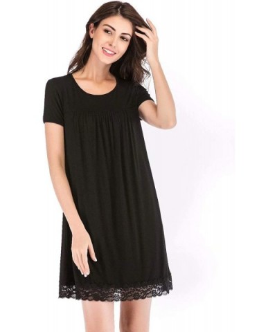 Women's Sleeveless V-Neck Nightgown Soft Sleeping Shirts Loungewear Sleepshirts - 04black - C319CLL4SYG $34.48 Nightgowns & S...