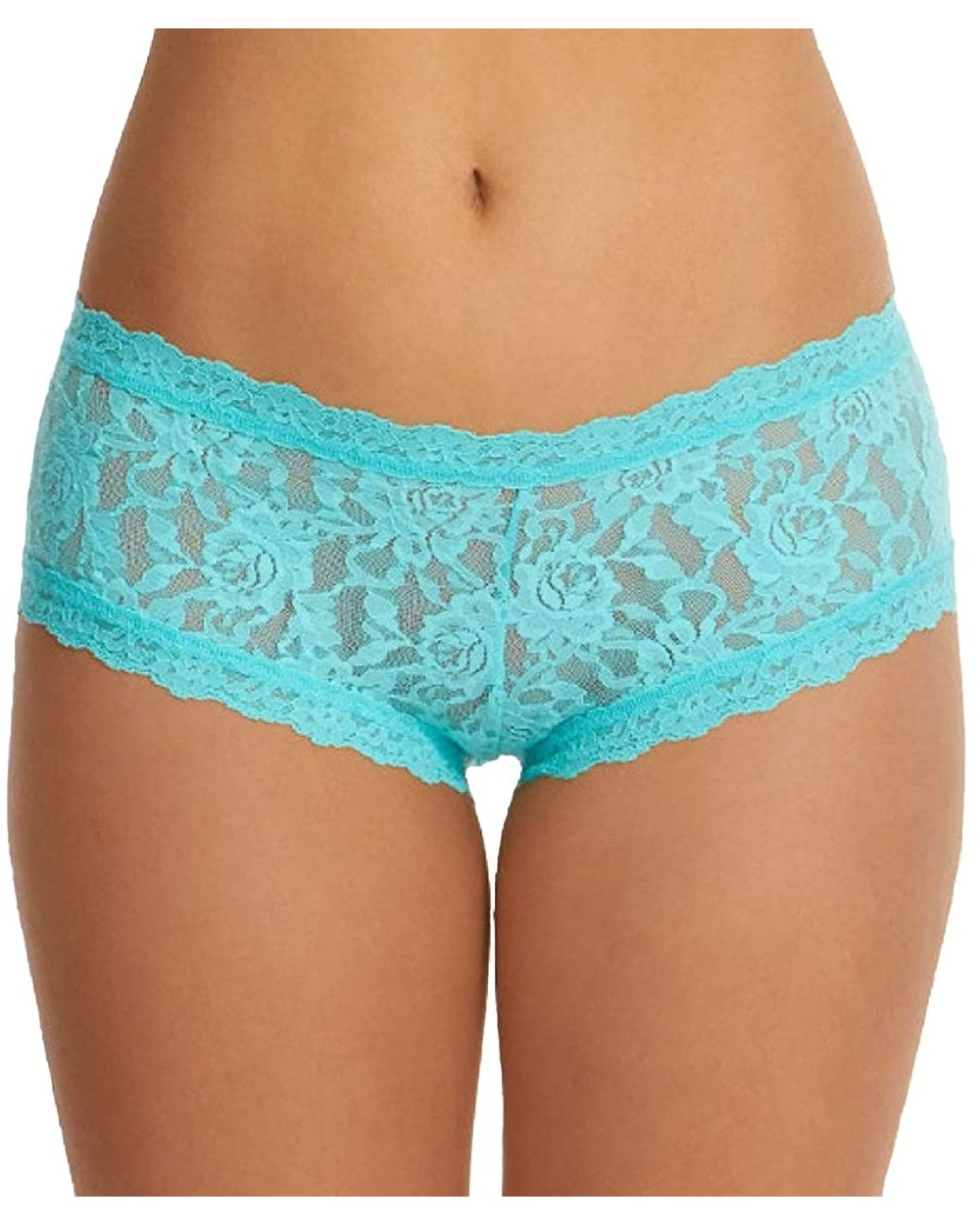 Signature Lace Boyshort (4812P)-Small-Bright Aqua - CO18ZOU5HOO $57.33 Panties