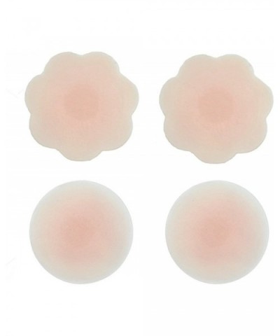 Thin Pasties - Reusable Adhesive Silicone Nipple Covers(1 Pair Round + 1 Pair Flower) - CV186M9GQG8 $13.06 Accessories