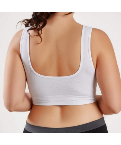 Sports Bras Women Pure Color Plus Size Ultra-Thin Large Bra Sports Bra Full Bra Cup Tops - White - C218W8D0L76 $15.58 Bustier...