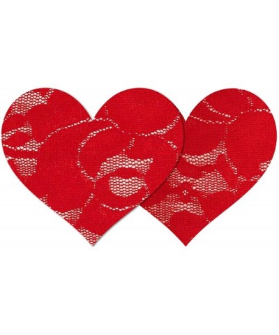 Style Red lace Heart Waterproof Self Adhesive Nipple Cover Pasties - CB197CXMQSE $16.87 Accessories